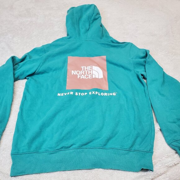 The North Face Teal Never Stop Exploring Casual Hoodie Pullover Sweatshirt Men M - Picture 1 of 5